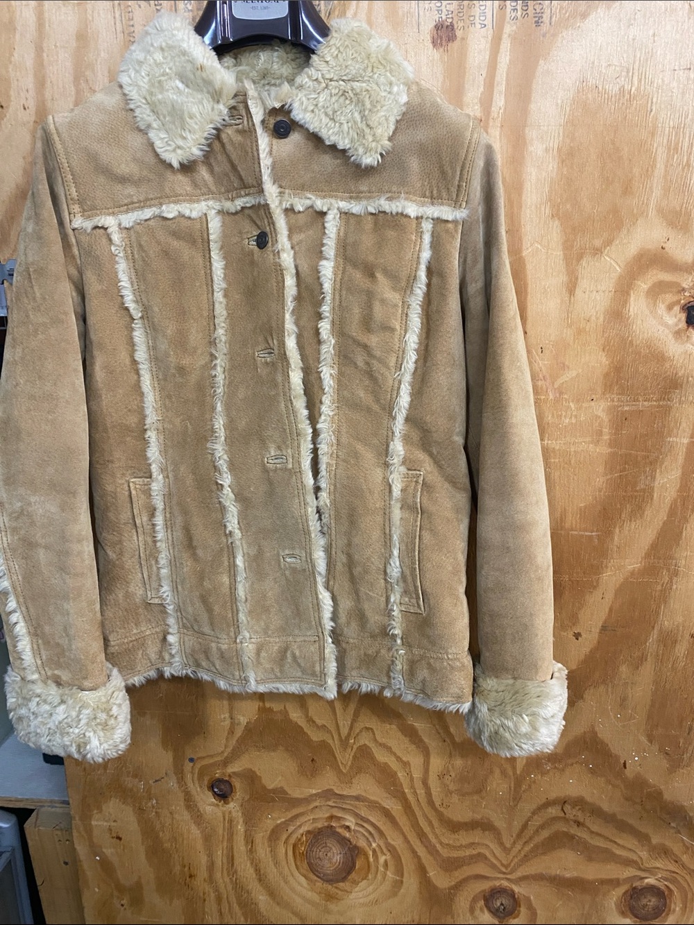 Wilsons Leather Tan Suede Teddy Shearling Jacket